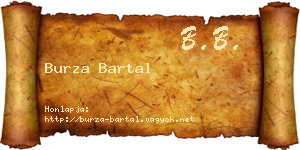 Burza Bartal névjegykártya
